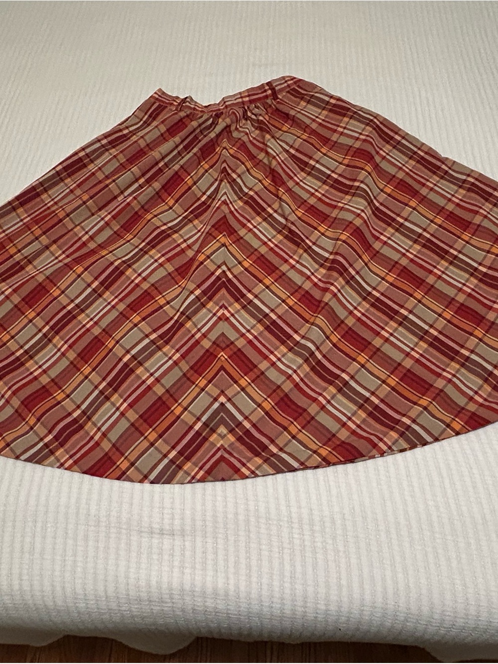 Vintage Panther Skirt, 1970s - 1980s, Plaid Midi Skirt, Bias Cut, A-line